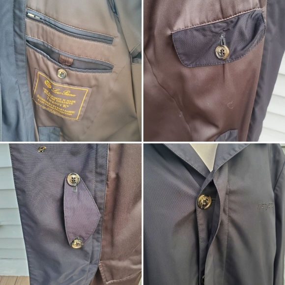 Loro Piana Italy x NetJets Luxury Black Storm System Twenty Trench Coat Overcoat - Picture 6 of 7